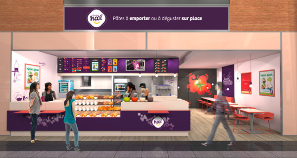 Création et habillage de la vitrine réfrigéré de la franchise Nooi